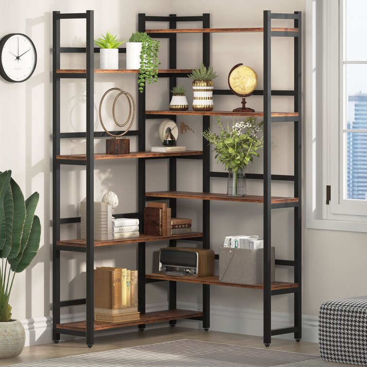 70.9” H x 39.4” W Iron Corner Bookcase