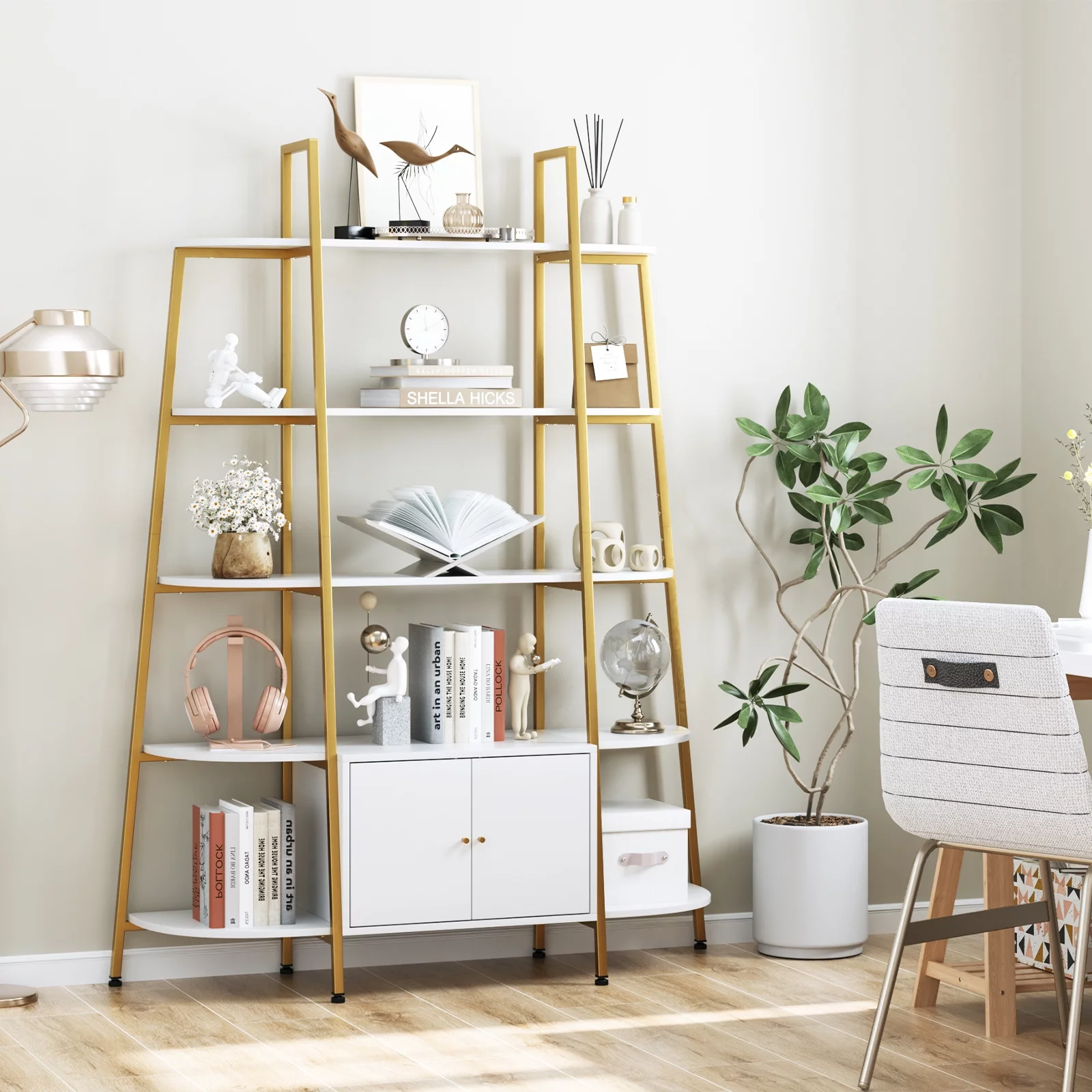 Large 5-Tier Bookshelf, 53.5"L x 70"H