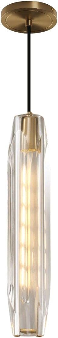Gold K9 Crystal Ceiling Pendant Lighting Adjustable Hanging Pendant Lighting Classical 1-Light Fixture for Dining Room Bedroom Bar