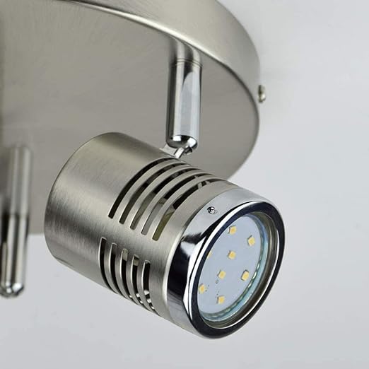 Industrial Directional Track Light Led, Indoor Round Ceiling Spot Lighting 3-Light for Living Room, Dining Room, Offices, Bedroom,