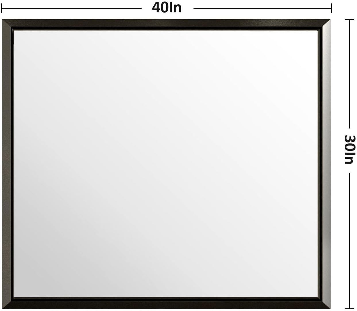 40 x 30 Inch Bathroom Mirrors for Vanity, Black Wall Mirror for Bathroom in Rectangular Aluminum Alloy Metal Frame