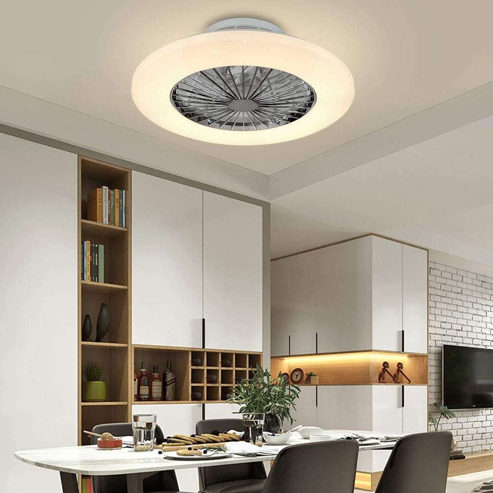 Ceiling Fan with Led Lights, 20'' Modern Ceiling Fan with Remote Control and Light for Indoor Bedroom Living Room Kitchen