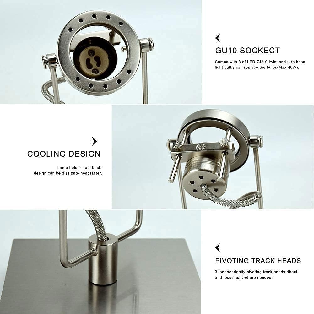 Led Ceiling Spotlight, Adjustable Wall Mount Lamp, Plug-in Track Light Kit Lighting for Bedside