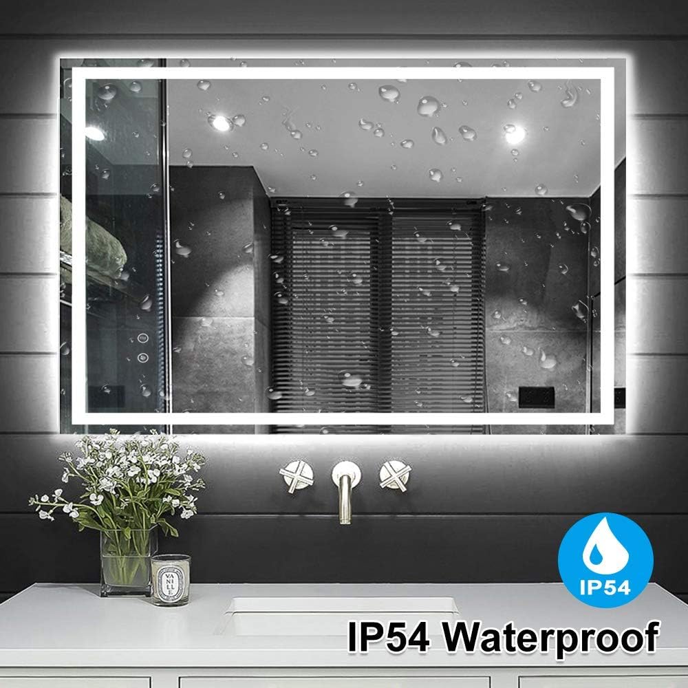 Backlit Bathroom Mirror with Light, 24"x 32" Touch Makeup Vanity Mirrors with Ultra Bright White LED