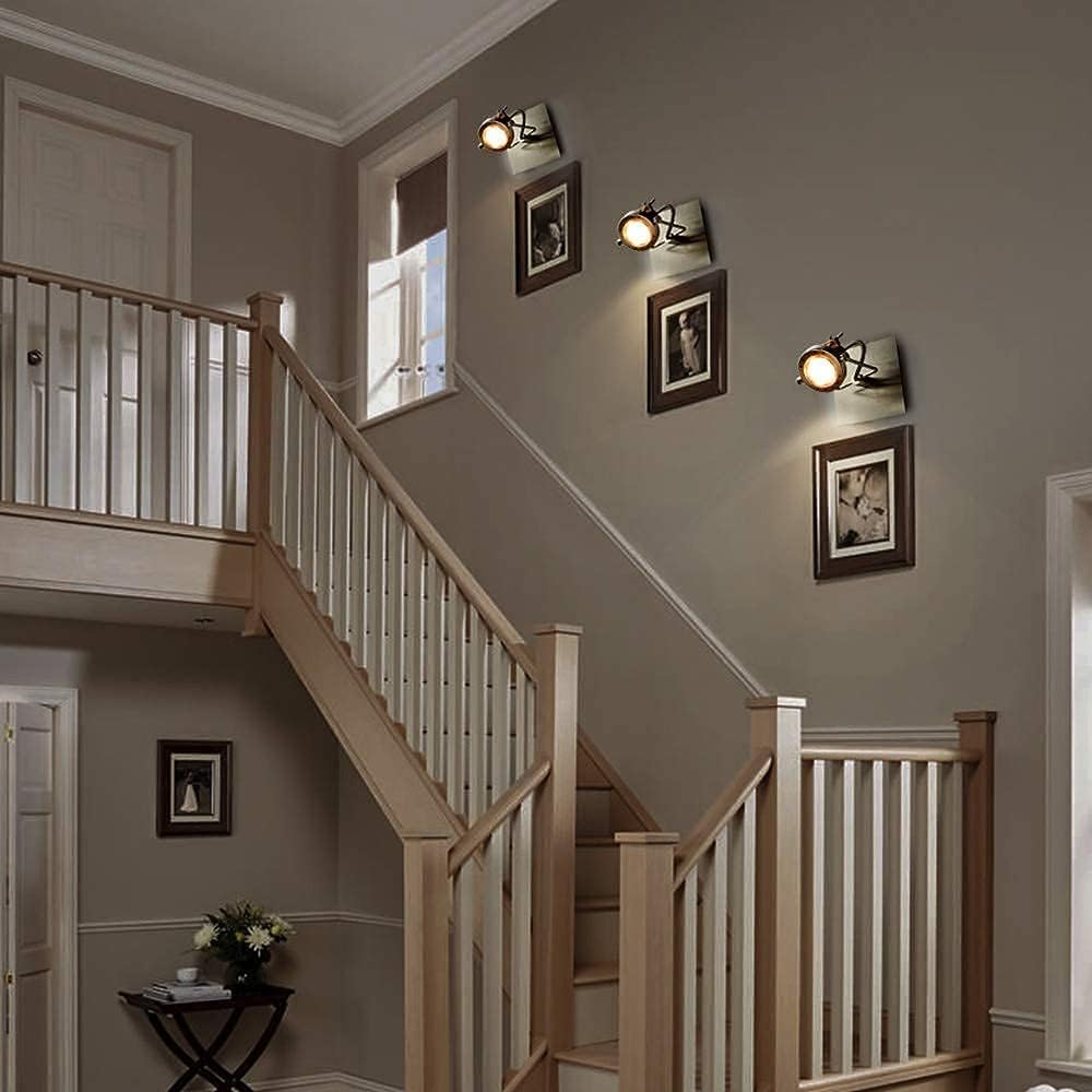 Led Ceiling Spotlight, Adjustable Wall Mount Lamp, Plug-in Track Light Kit Lighting for Bedside