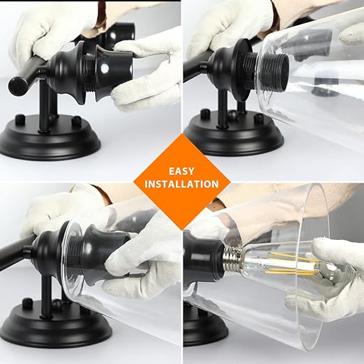 Wall Sconces Lighting, Hanging Wall Mount Lamp, 2 Lights Farmhouse Bath Vanity Light Fixture