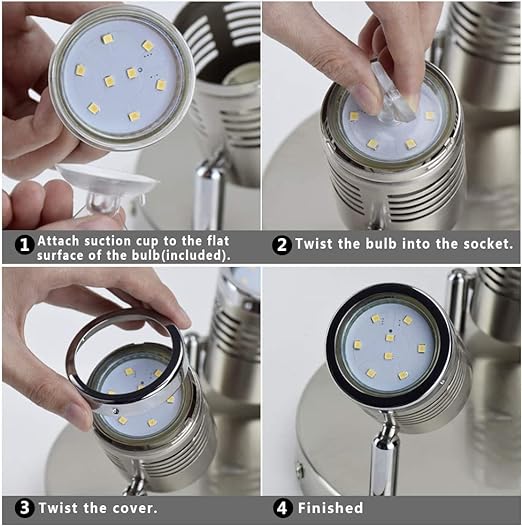 Industrial Directional Track Light Led, Indoor Round Ceiling Spot Lighting 3-Light for Living Room, Dining Room, Offices, Bedroom,