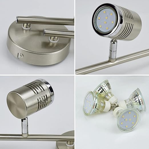 Led Track Light, Complete Track Lighting Kits, Flush Mount Ceiling Spot Lights GU10 Bulbs(Included)