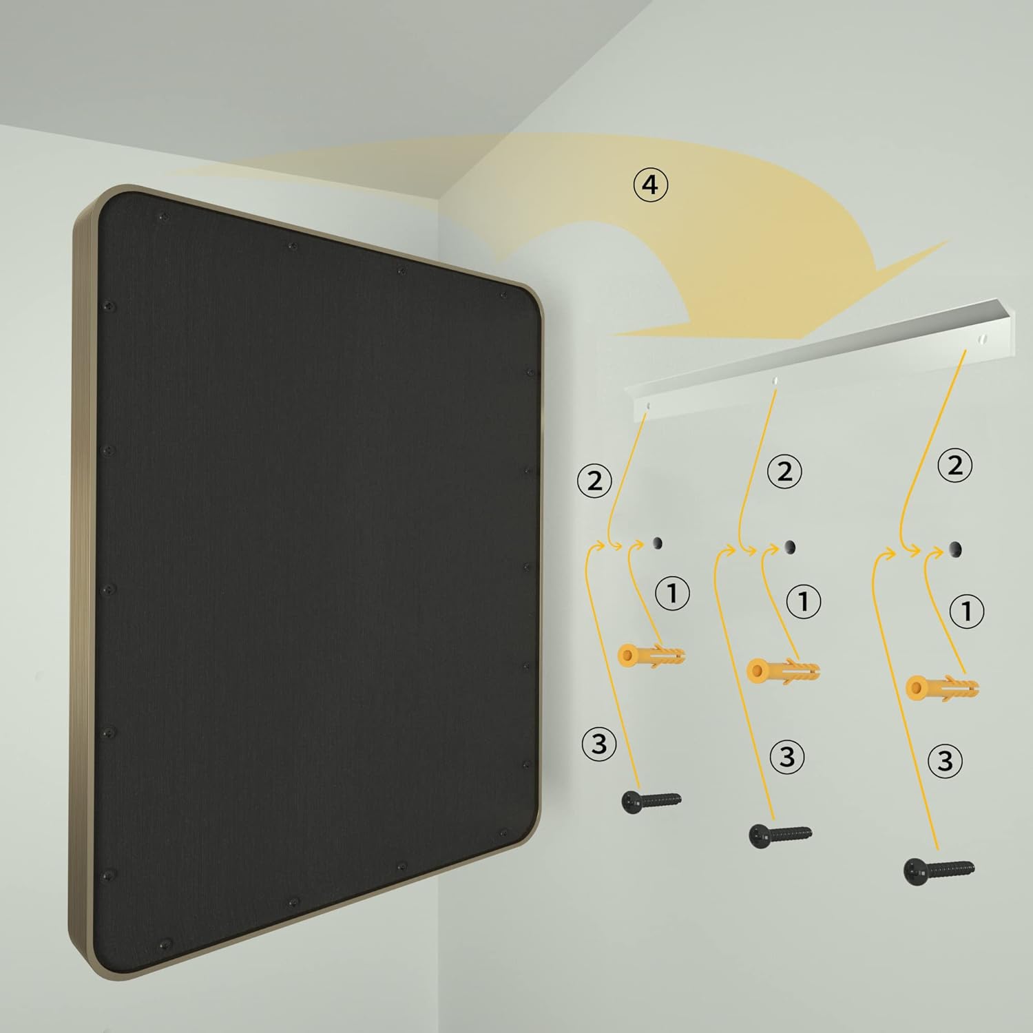 Bathroom Mirror for Wall Decorative, 24X36 Inch Vanity Mirror with Rounded Rectangular Frame