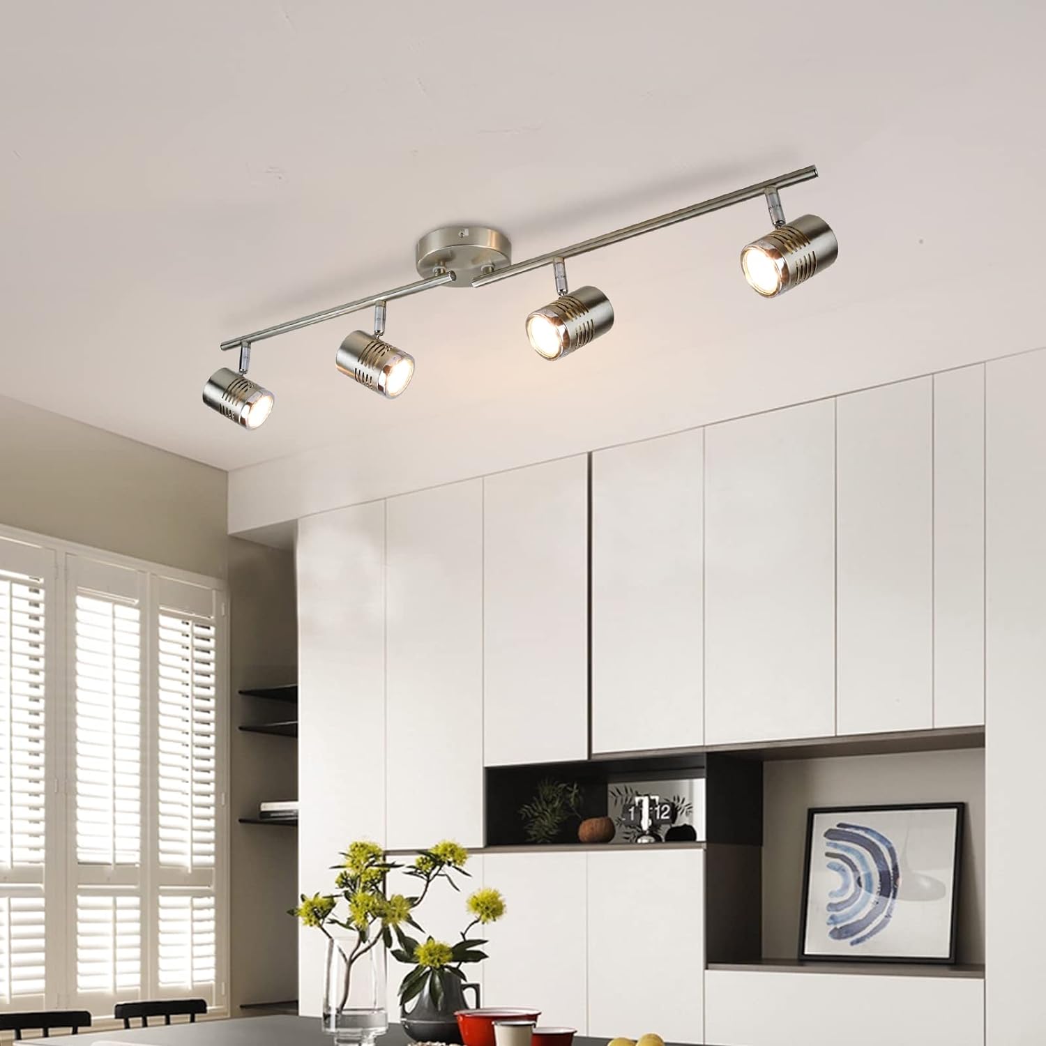 Led Track Light, Complete Track Lighting Kits, Flush Mount Ceiling Spot Lights GU10 Bulbs(Included)