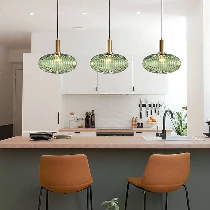 Modern Gold Globe Pendant Light Black Green Glass Bathroom Pendant Light Fixture Adjustable Brass Round Pendant Lights Kitchen Island Lighting Large Pendant Farmhouse Ceiling Light