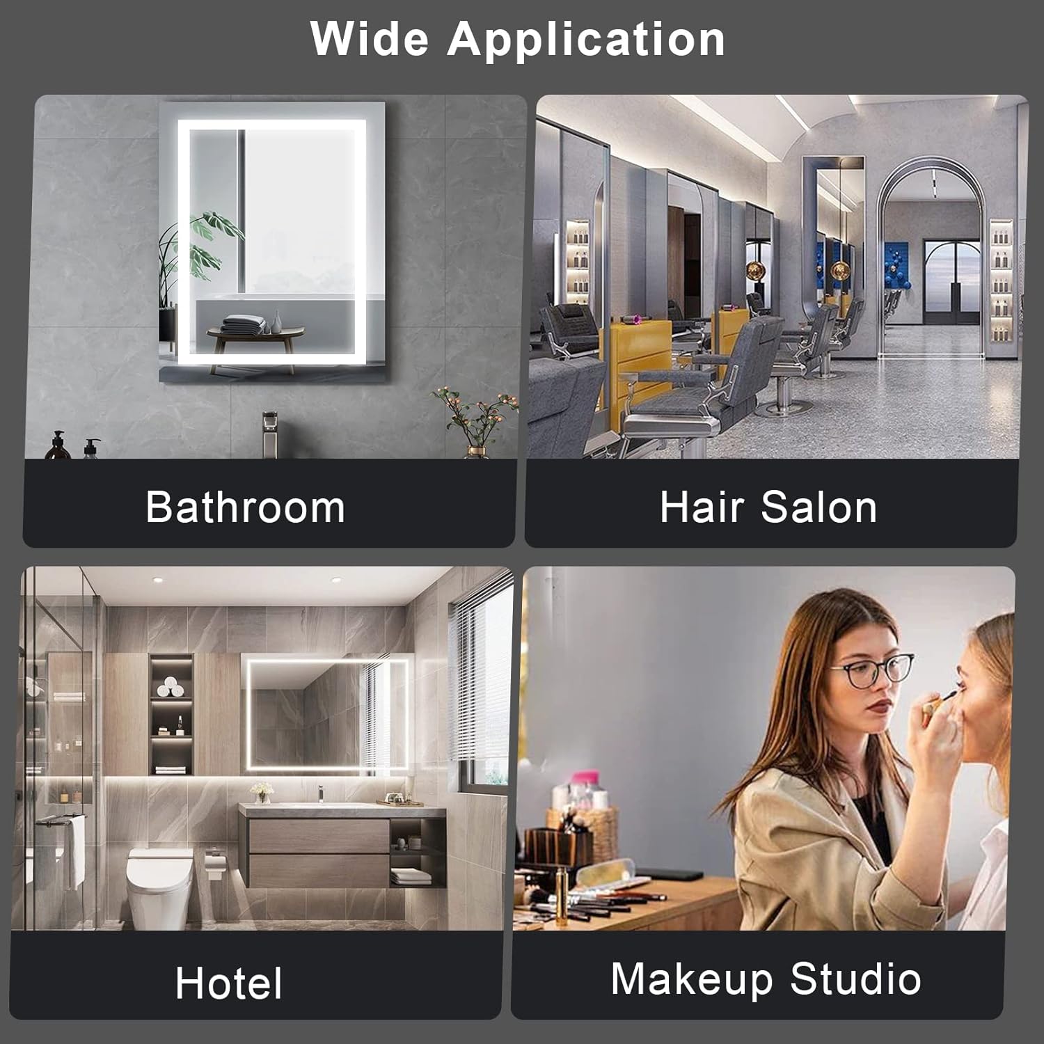 Backlit Bathroom Mirror with Light, 24"x 32" Touch Makeup Vanity Mirrors with Ultra Bright White LED