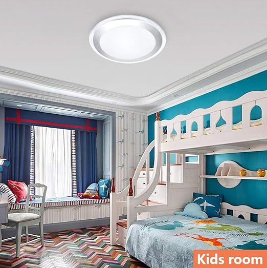 13 Inch Flush Mount Ceiling Light Fixture, Round LED Disk Light, 22W (180W Equivalent), Cool White, 6000K Modren Surface Mount Light
