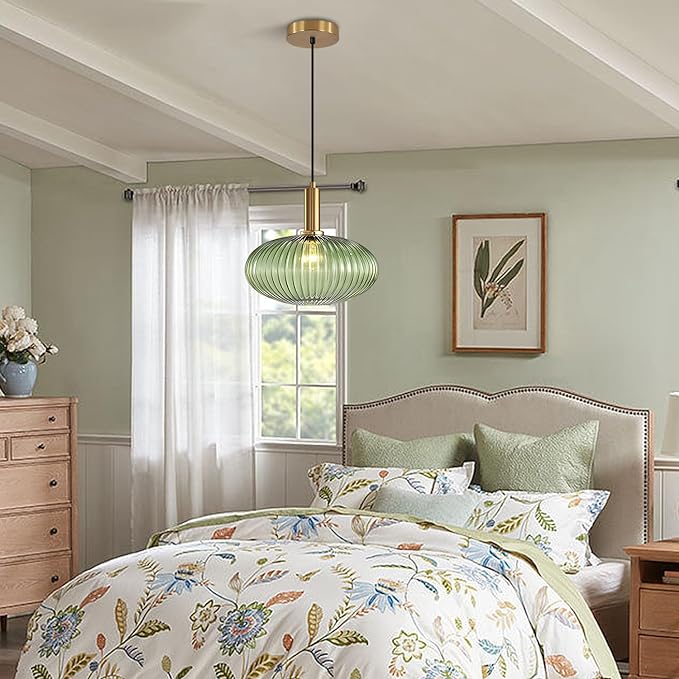 Modern Gold Globe Pendant Light Black Green Glass Bathroom Pendant Light Fixture Adjustable Brass Round Pendant Lights Kitchen Island Lighting Large Pendant Farmhouse Ceiling Light