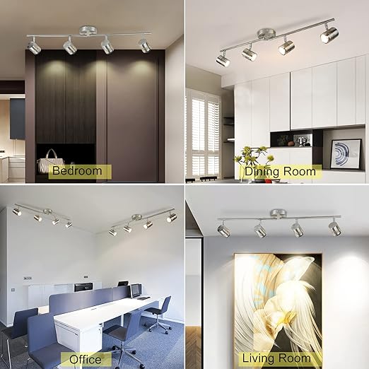 Led Track Light, Complete Track Lighting Kits, Flush Mount Ceiling Spot Lights GU10 Bulbs(Included)