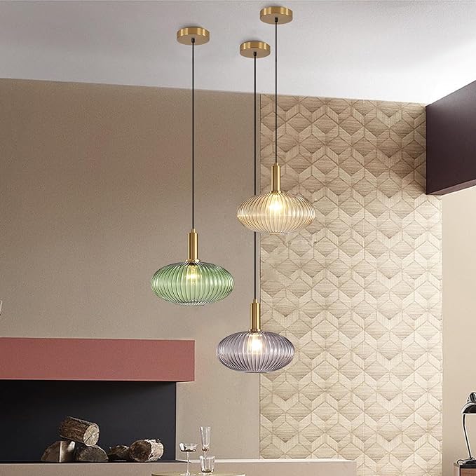 Modern Gold Globe Pendant Light Black Green Glass Bathroom Pendant Light Fixture Adjustable Brass Round Pendant Lights Kitchen Island Lighting Large Pendant Farmhouse Ceiling Light