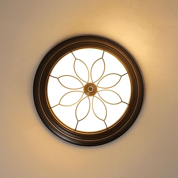 Flush Mount Ceiling Light, 13 Inch 2-Light Farmhouse Close to Ceiling Light Fixture