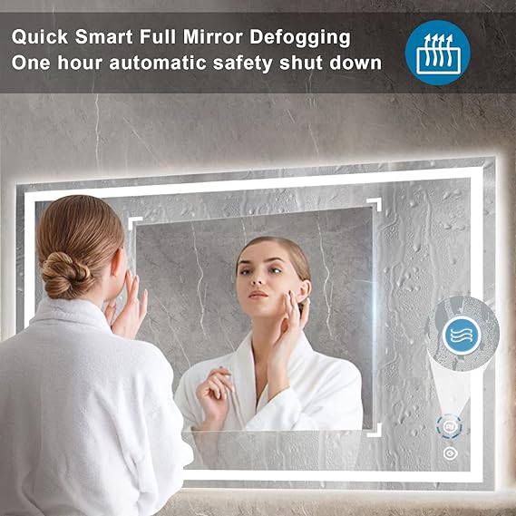 Backlit Bathroom Mirror with Light, 24"x 32" Touch Makeup Vanity Mirrors with Ultra Bright White LED