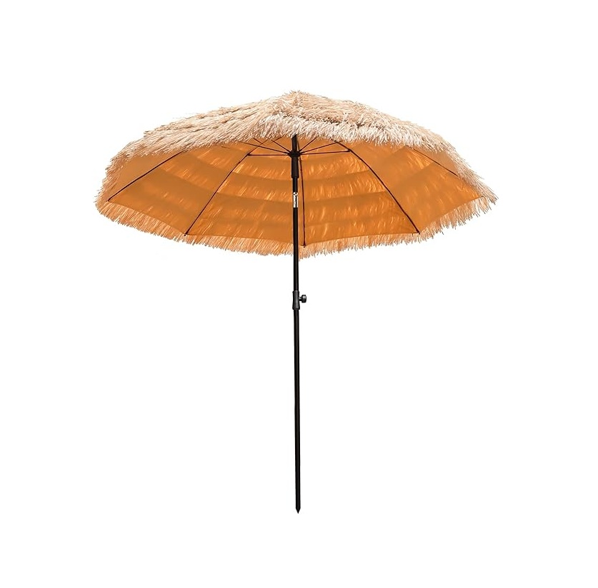 6.5ft/8ft Tiki Umbrella Outdoor Patio With Tilt - Hawaiian Tropical Palapa Beach, UPF 50+ Thatch Hut