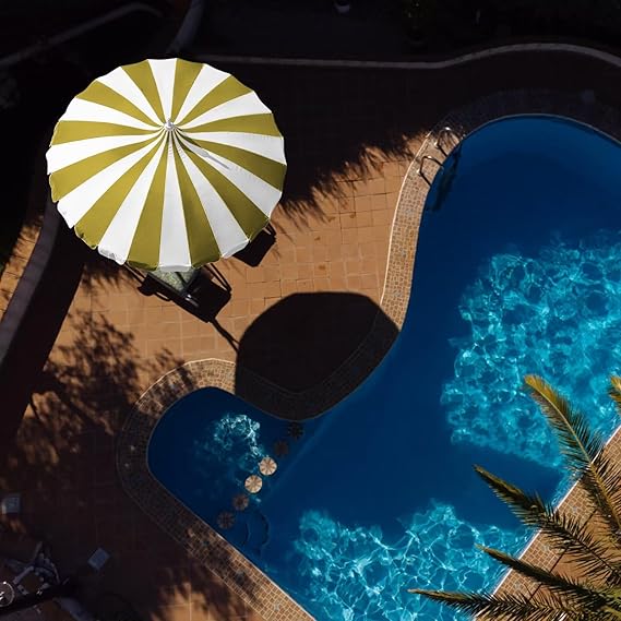 8Ft Patio Pagoda Umbrella, UV Protect Pool Umbrellas with Heavy Duty Pole