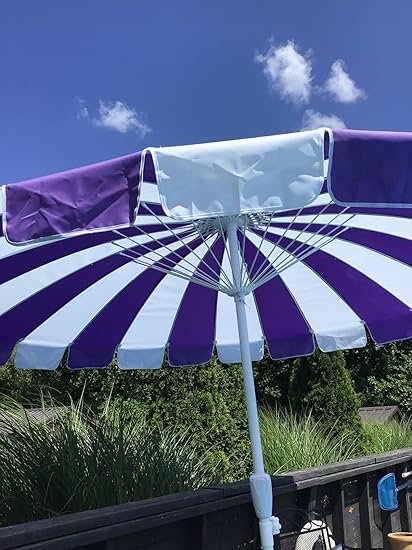 8Ft Patio Pagoda Umbrella, UV Protect Pool Umbrellas with Heavy Duty Pole, Outdoor Market Umbrella