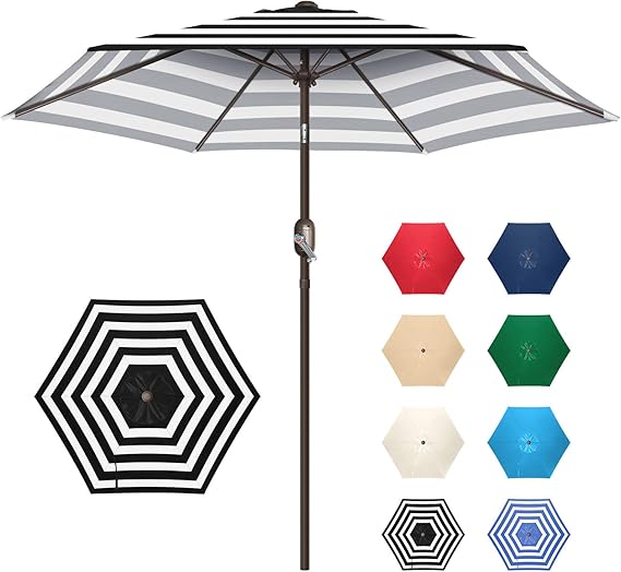 7.5Ft/9Ft Patio Umbrella, UV Protect Pool Umbrella with Heavy Duty Pole