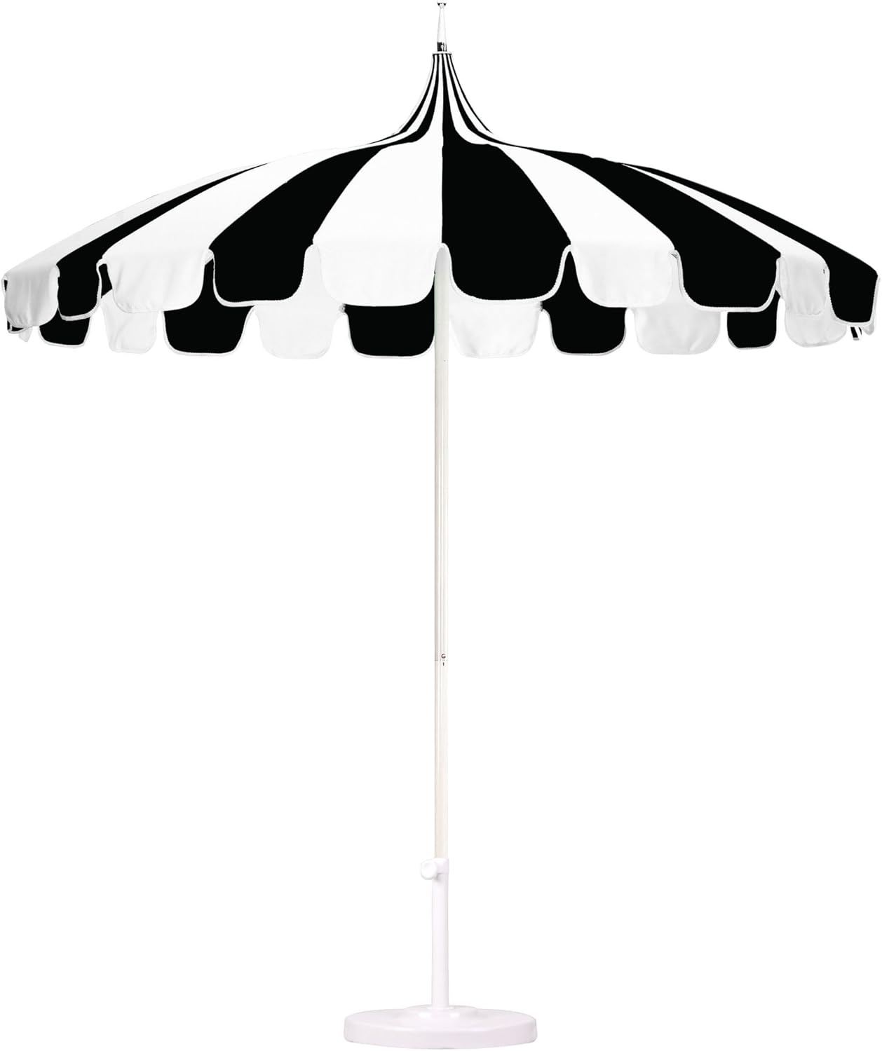 8.5' Rd. Pagoda Style Patio Umbrella, White Pole