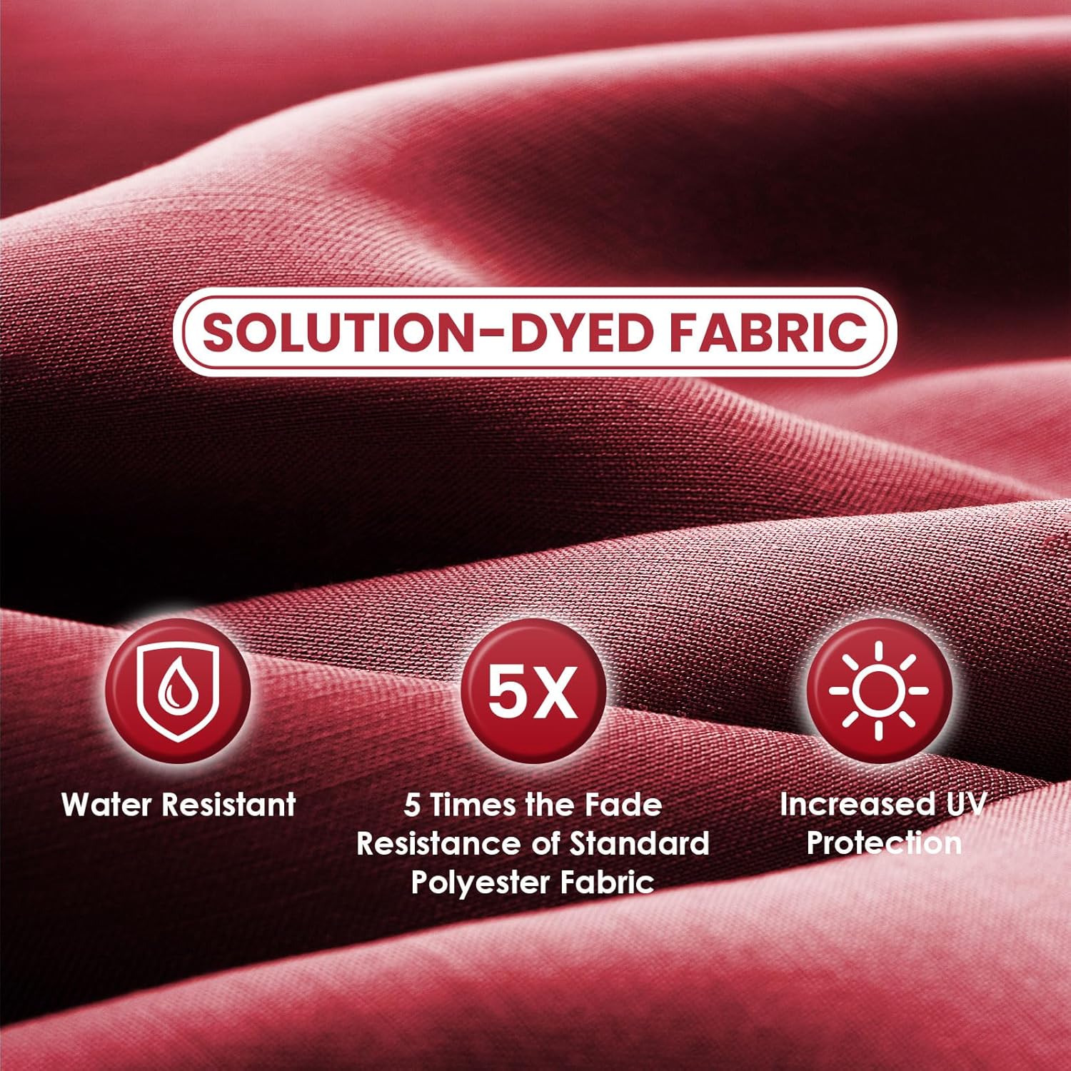 9' Patio Umbrella with Burgundy Canopy and White Fringe Accents