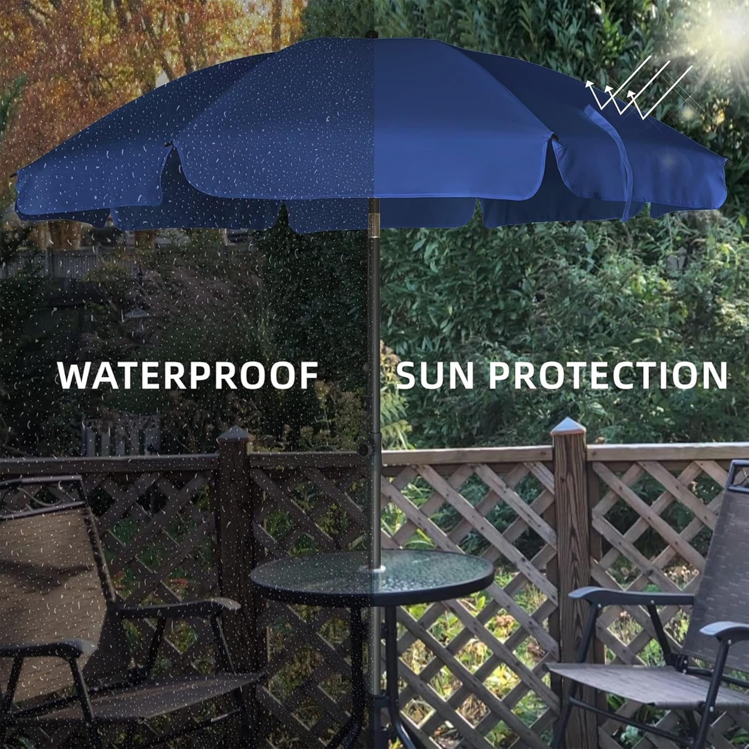 6.5 ft Outdoor Table Umbrella with Tilt Steel Pole, UPF50+ Protection, Great for Outdoor Garden Backyard