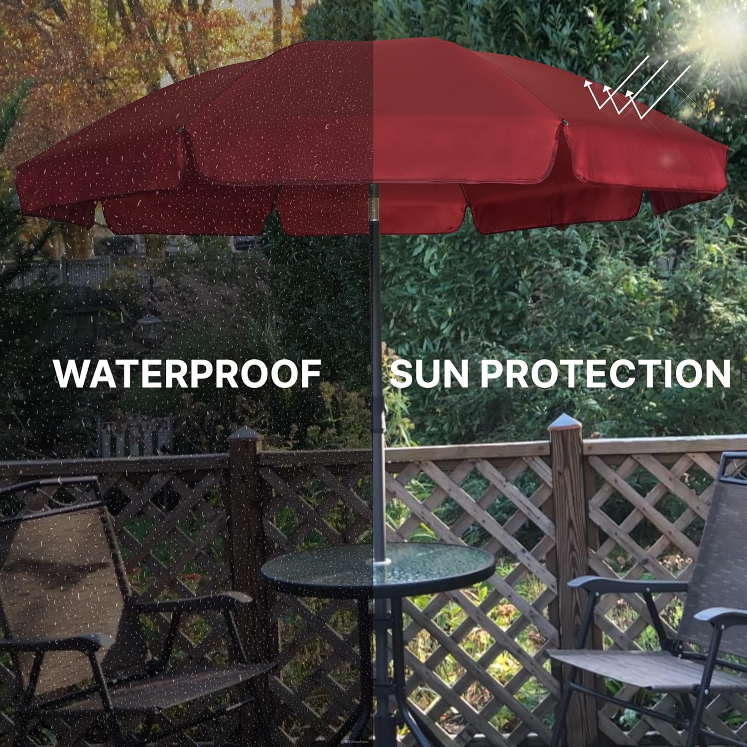6.5 ft Outdoor Table Umbrella with Tilt Steel Pole, UPF50+ Protection