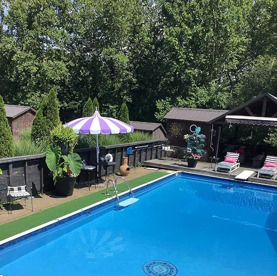 8Ft Patio Pagoda Umbrella, UV Protect Pool Umbrellas with Heavy Duty Pole, Outdoor Market Umbrella