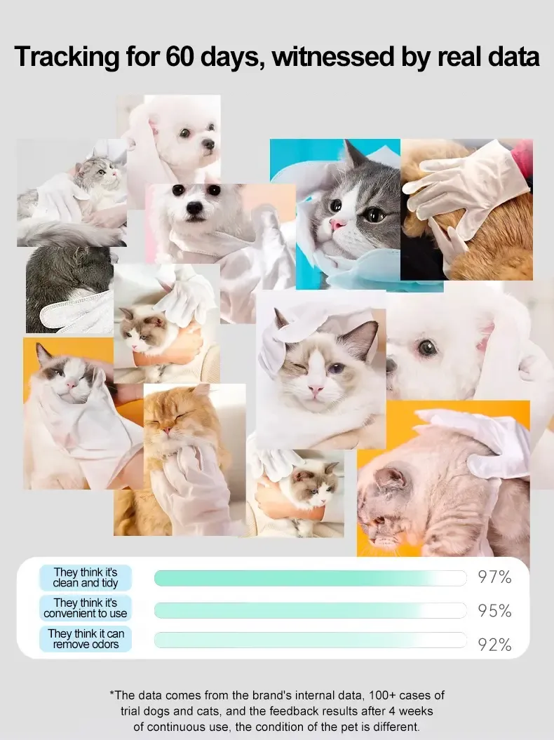 PETCLEAR Sarung Tangan Pembersih Haiwan Peliharaan 10 Keping Paket-Pet Store