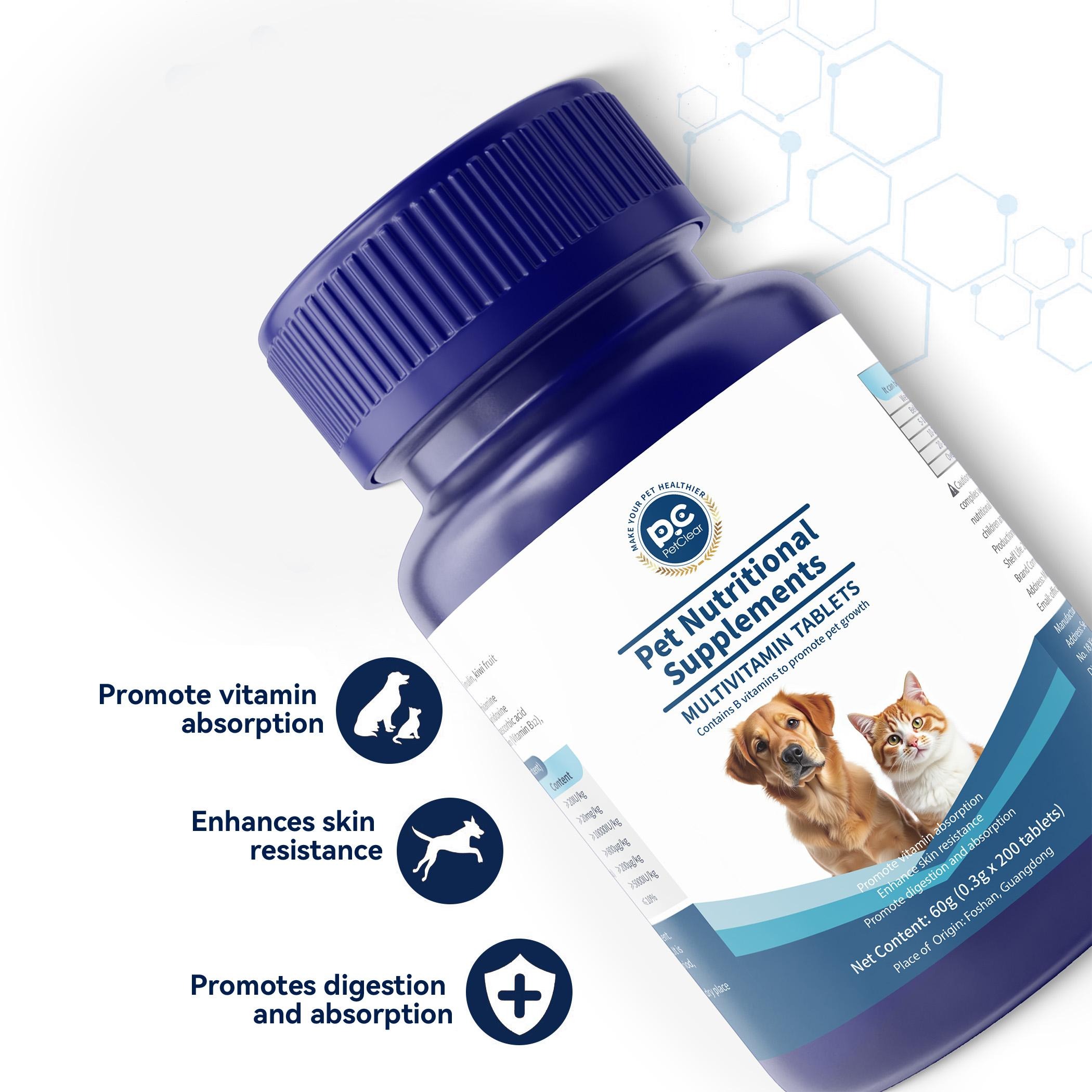 PetClear Vitamin Kompleks Haiwan Peliharaan - 200 Tablet-Pet Store