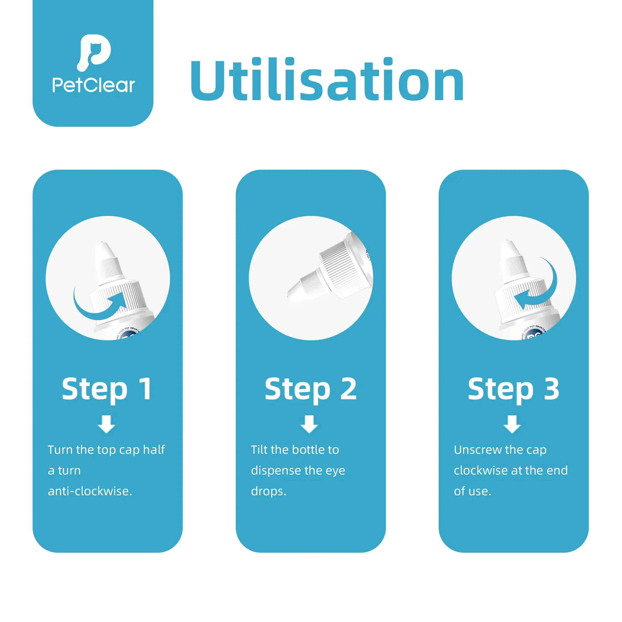 PETCLEAR Titis Mata untuk Kucing & Anjing 60ml 