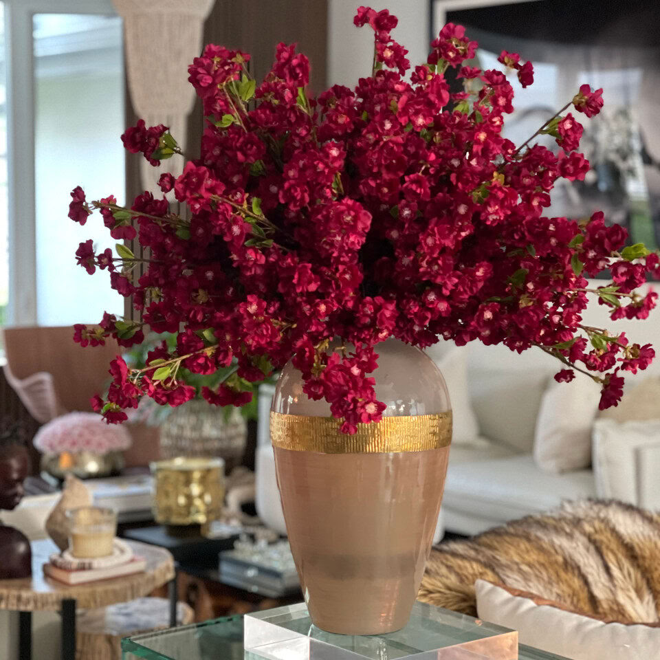 Vase Déesse aux Fleurs de Cerisier de Bourgogne
