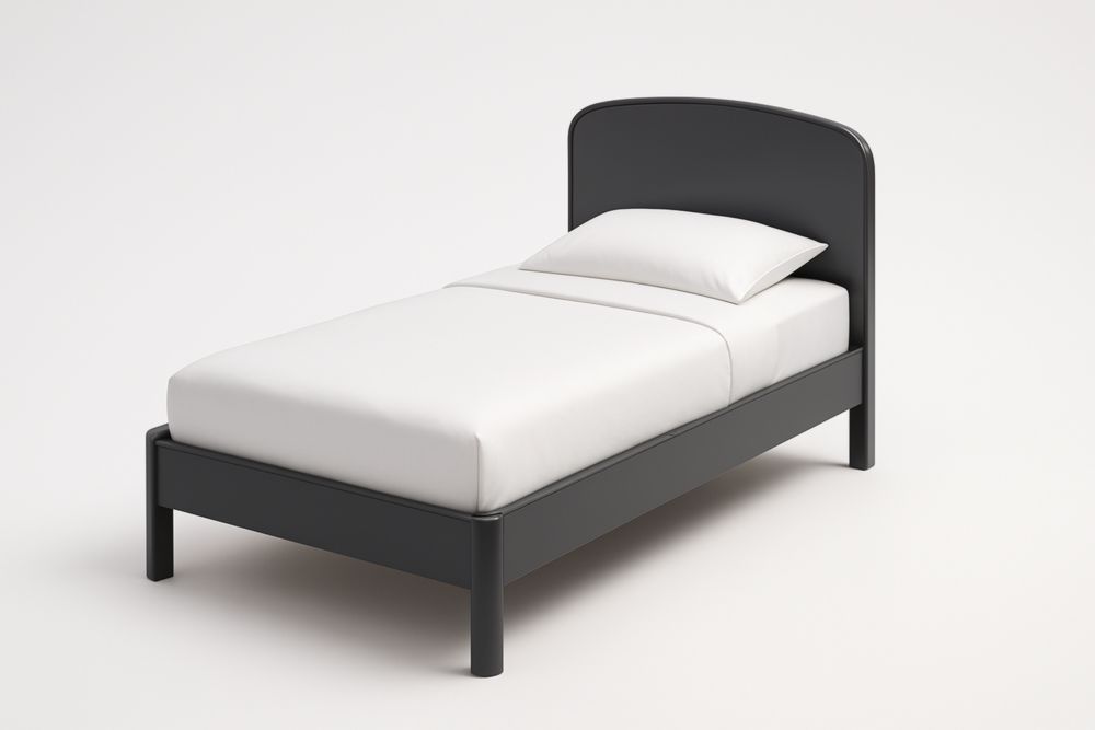 Lit simple acier Noir