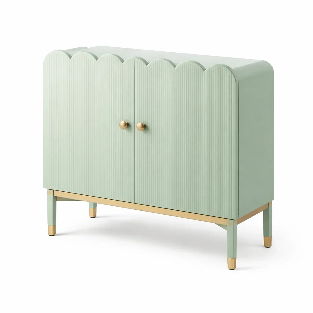 Armoire basse design avec portes arrondies-furniflux