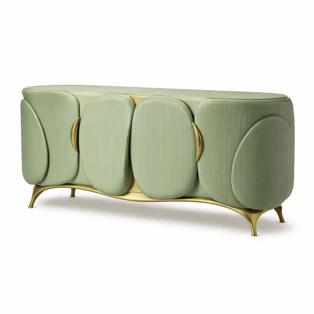 Buffet design organique avec portes texturees-furniflux