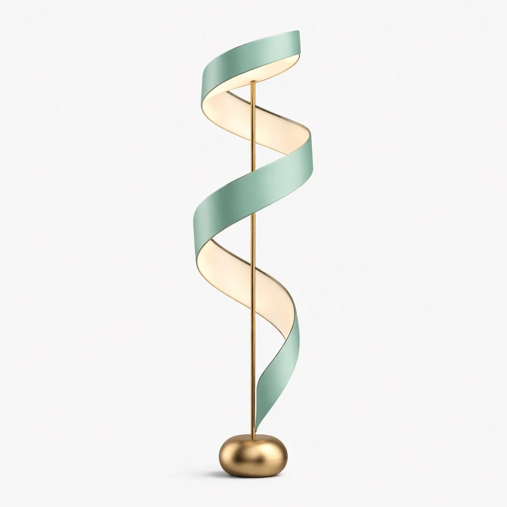 Lampadaire design spiral moderne vert-furniflux