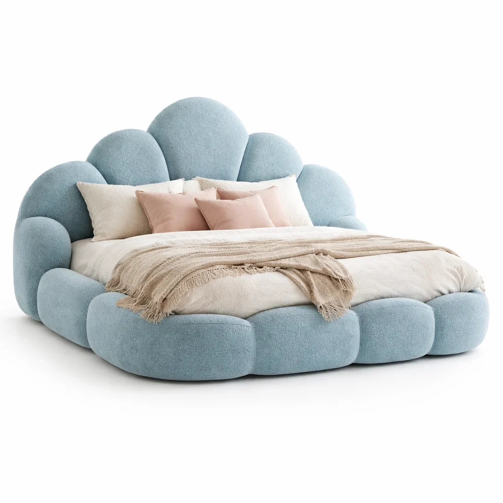 Lit nuage rembourre bleu clair-furniflux