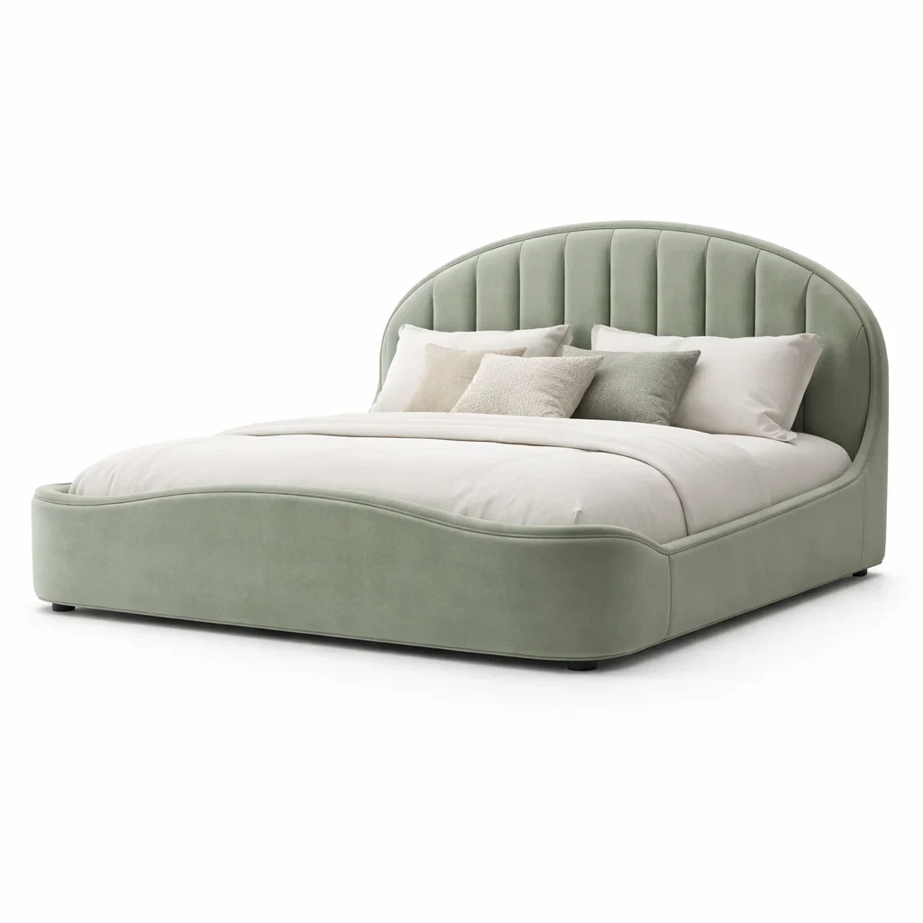 Lit moderne rembourre vert-furniflux