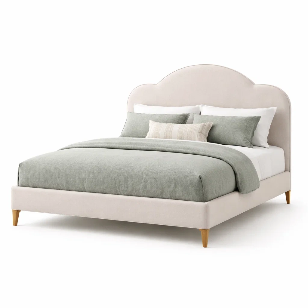 Lit nuage contemporain beige clair-furniflux