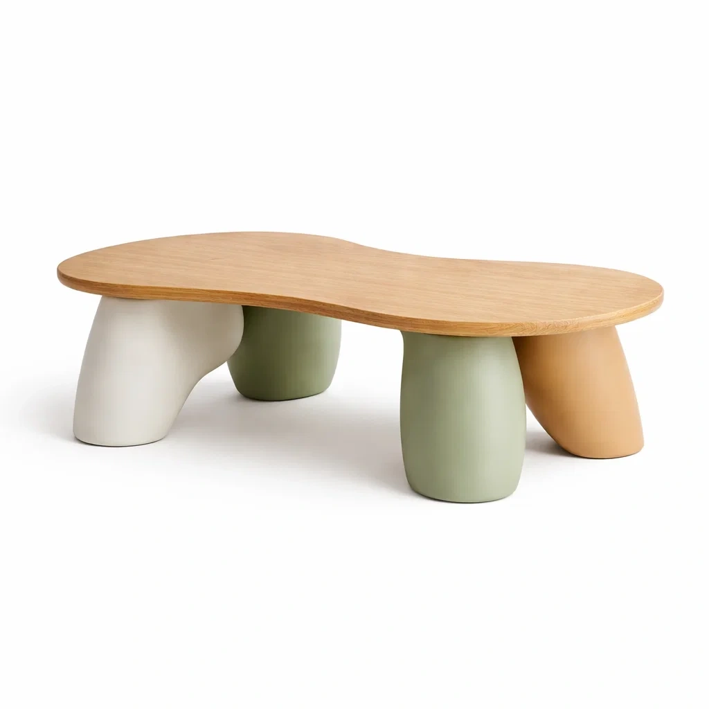 Table basse contemporaine pieds multicolores-furniflux