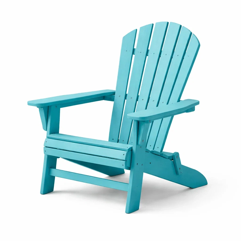 Sedia Adirondack in legno composito blu turchese-LUXEPLUSHSPACE