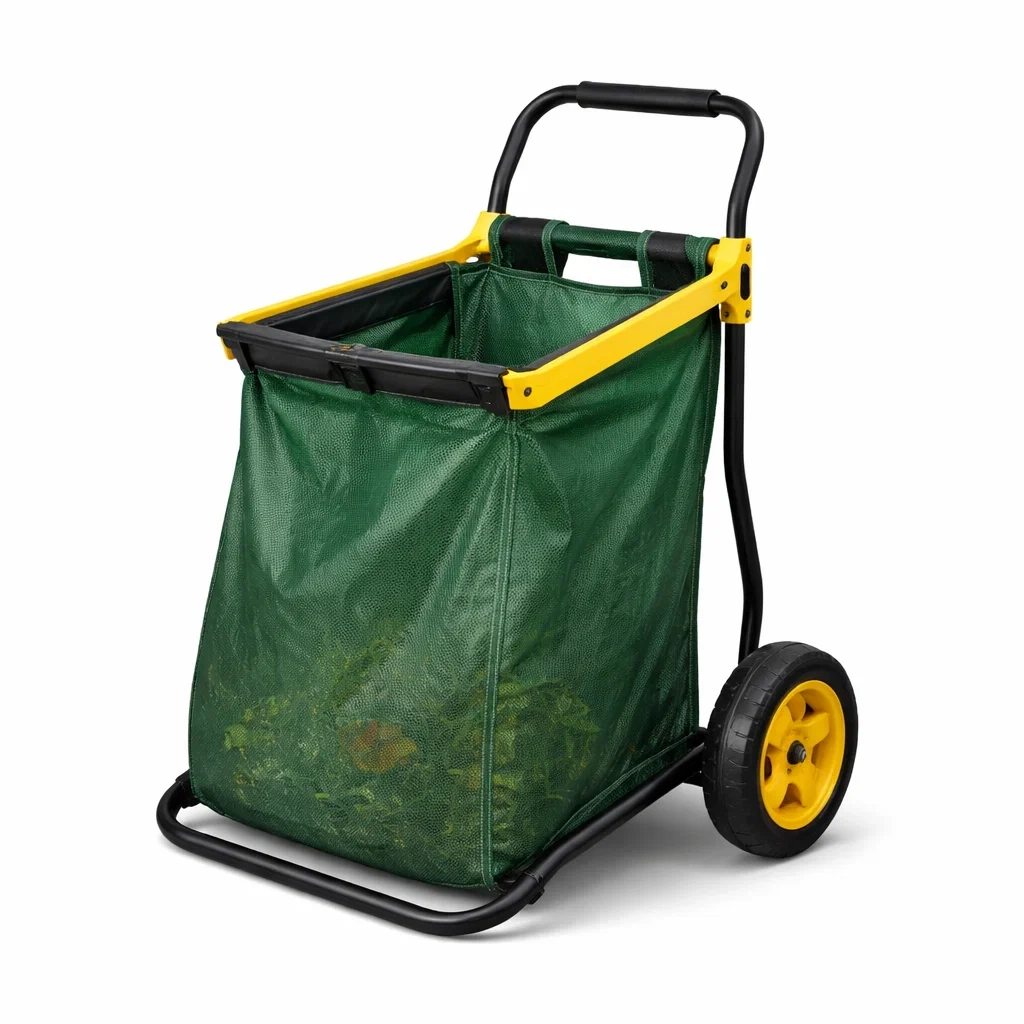 Chariot de jardin a feuilles avec sac souple