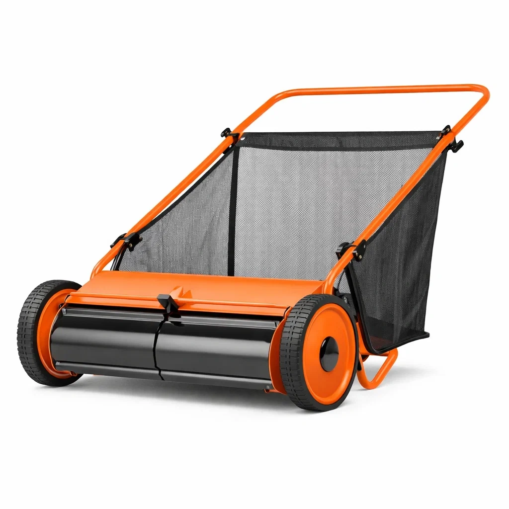 Balayeuse manuelle de jardin a rouleaux