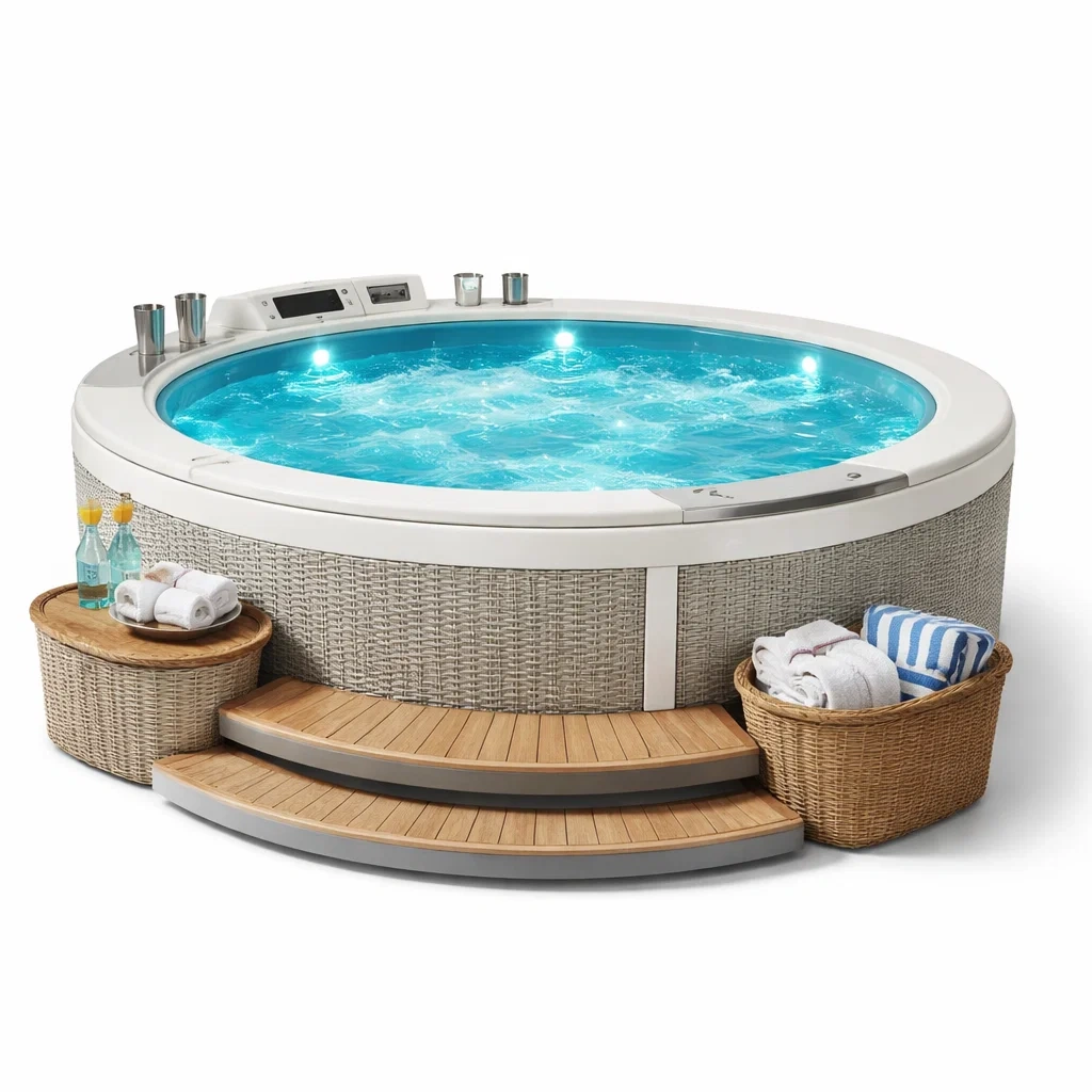Spa gonflable exterieur rond avec systeme hydromassage