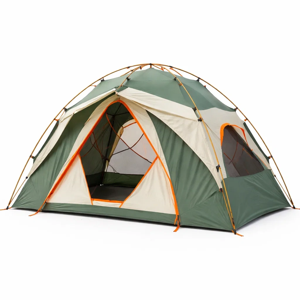 Tente de camping familiale verte grande capacite