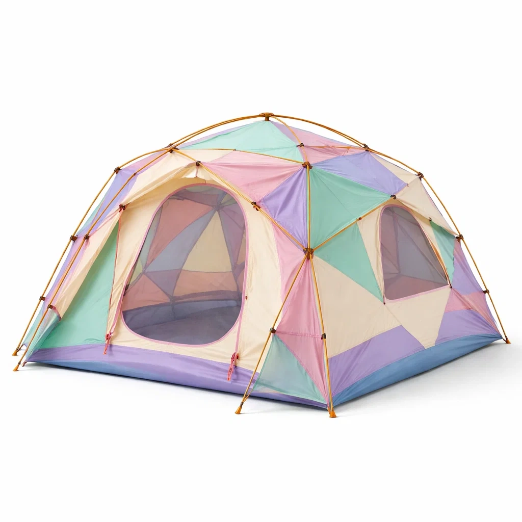 Tente dome camping multicolore pastel
