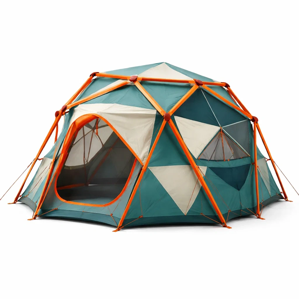 Tente geodesique robuste vert canard